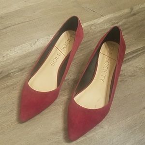 Sole Society berry/wine color kitten heels